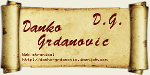 Danko Grdanović vizit kartica